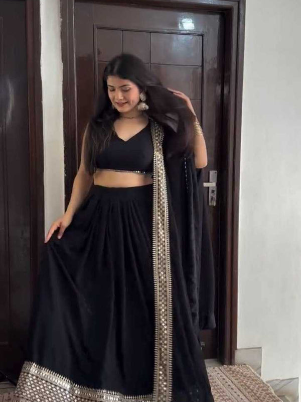 Faux Georgette RIN162 Lehengas Wholesale Fancy Lehenga Floral Lehenga Sequins Lehenga