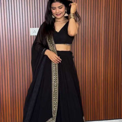 Faux Georgette RIN162 Lehengas Wholesale Fancy Lehenga Floral Lehenga Sequins Lehenga