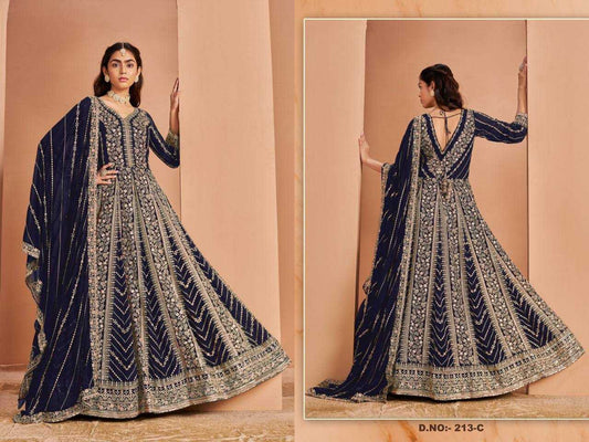 Faux Georgette RIN197 4404 Suits & Dresses Gowns Festive Collections Wholesale Georgette Gown Wedding Gown Designer Suits