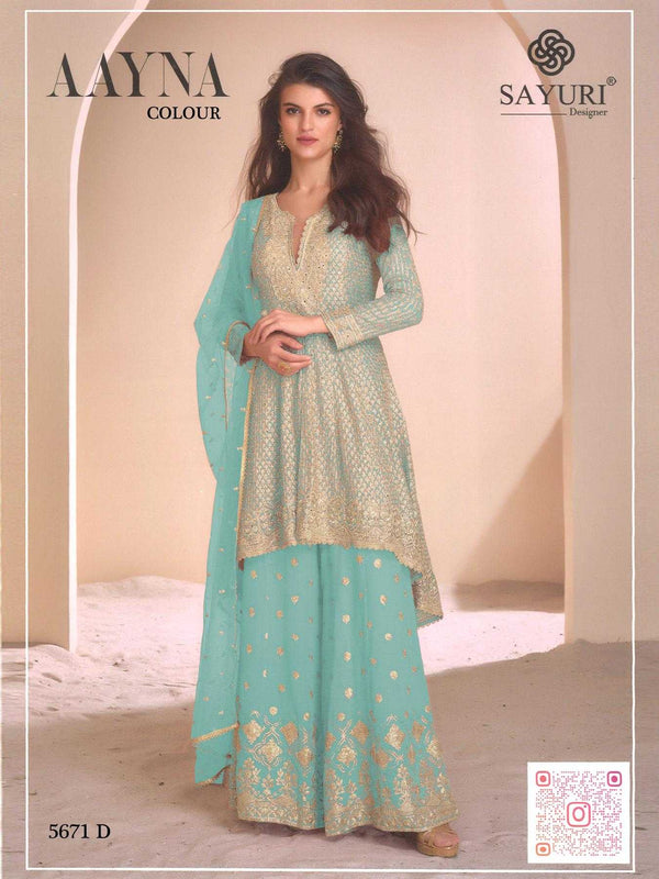 Faux Georgette RIN197 4601 Suits & Dresses Wedding Collections Festive Collections Wholesale Sharara Salwar Suits Georgette Suit Bridal Wedding Dresses