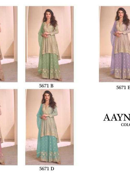 Faux Georgette RIN197 4601 Suits & Dresses Wedding Collections Festive Collections Wholesale Sharara Salwar Suits Georgette Suit Bridal Wedding Dresses