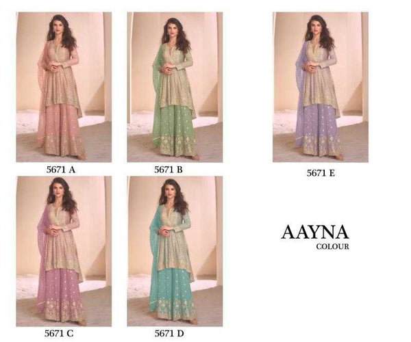 Faux Georgette RIN197 4601 Suits & Dresses Wedding Collections Festive Collections Wholesale Sharara Salwar Suits Georgette Suit Bridal Wedding Dresses