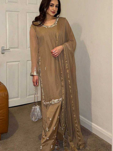 Faux Georgette RIN197 4606 Suits & Dresses Wedding Collections Festive Collections Wholesale Georgette Suit Wedding Suits Designer Suits