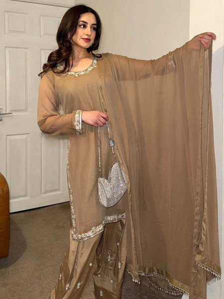 Faux Georgette RIN197 4606 Suits & Dresses Wedding Collections Festive Collections Wholesale Georgette Suit Wedding Suits Designer Suits