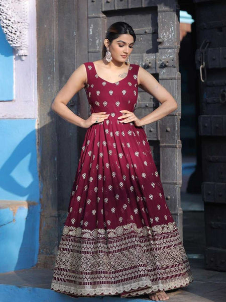 Faux Georgette RIN207 1221 Gowns Wholesale Printed Gowns Fancy Gowns Party Gowns