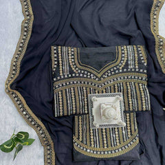 Faux Georgette RIN215 468 Sarees Bollywood Collections Wholesale Fancy Sarees Embroidered Sarees Lace Border Sarees Jannat Zubair Rahmani