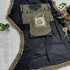 Faux Georgette RIN215 468 Sarees Bollywood Collections Wholesale Fancy Sarees Embroidered Sarees Lace Border Sarees Jannat Zubair Rahmani