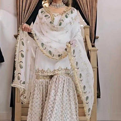 Faux Georgette RIN222 252 Suits & Dresses Wedding Collections Festive Collections Wholesale Sharara Salwar Suits Georgette Suit Embroidered