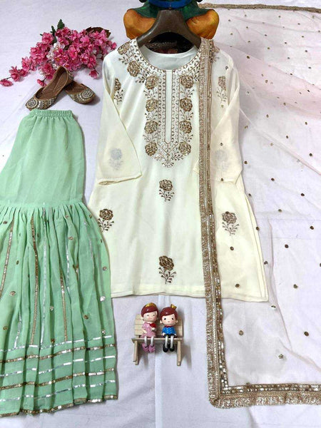 Faux Georgette Suits & Dresses Wholesale Ladies Suits Embroidery Suits Palazzo Suit