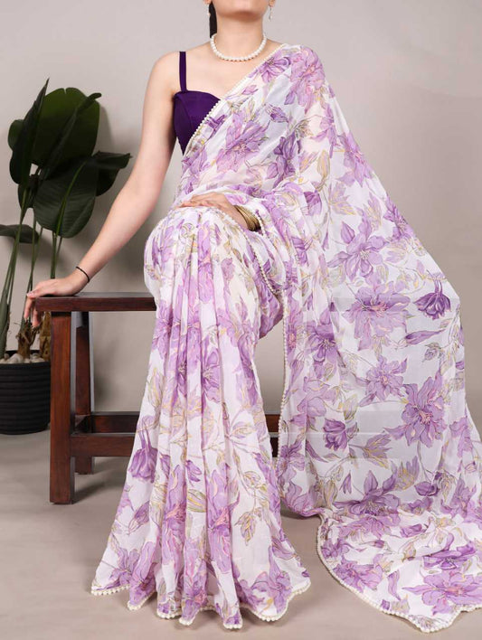 Georgette KESH134 7006 Sarees Wholesale Printed Sarees Weightless Sarees Lightweight Sarees