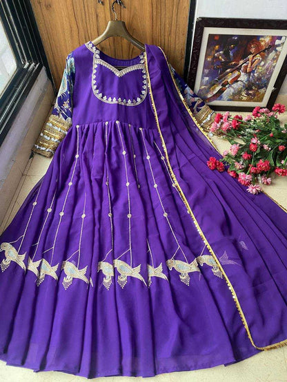 Georgette KESH492 1119 Gowns Wholesale Fancy Gowns Embroidery Gowns Anarkali Gown Party Gowns Long Gowns
