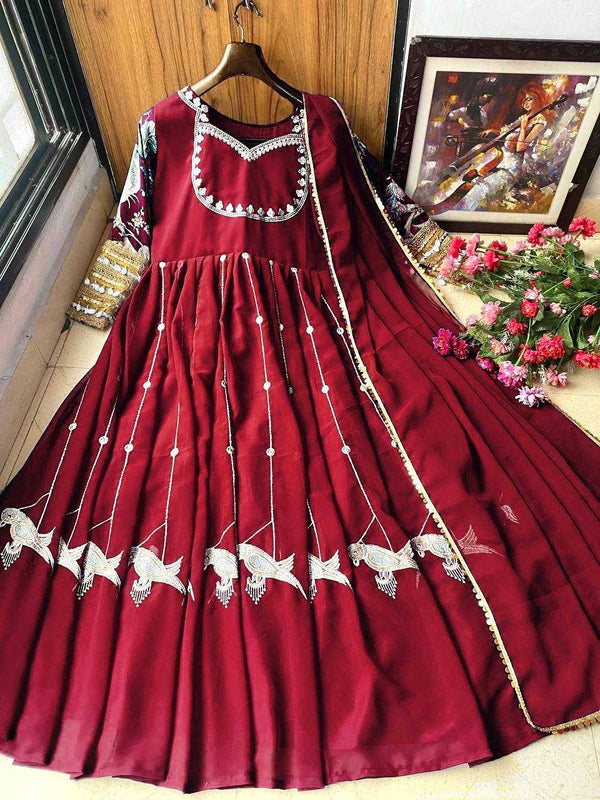 Georgette KESH492 1119 Gowns Wholesale Fancy Gowns Embroidery Gowns Anarkali Gown Party Gowns Long Gowns