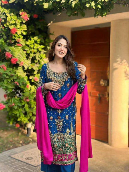 Georgette KESH492 1344 Suits & Dresses Wholesale Ladies Suits Embroidery Suits Zari Work Suit Punjabi Suit