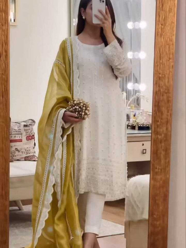 Georgette KESH495 Moti Work Suits & Dresses Wholesale Ladies Suits Embroidery Suits Handwork Suits