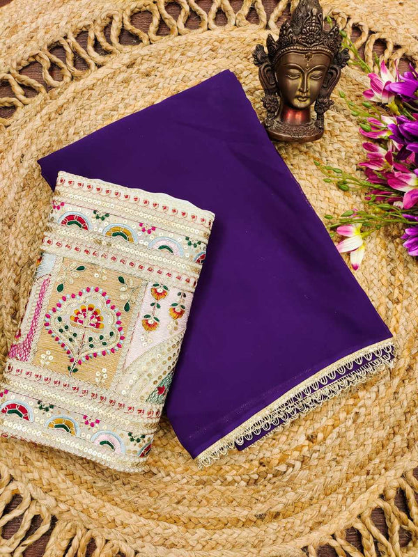 Georgette RIN118 222 Sarees Wedding Collections Festive Collections Wholesale Designer Sarees Georgette Sarees Embroidered Sarees