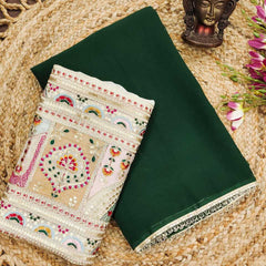 Georgette RIN118 222 Sarees Wedding Collections Festive Collections Wholesale Designer Sarees Georgette Sarees Embroidered Sarees