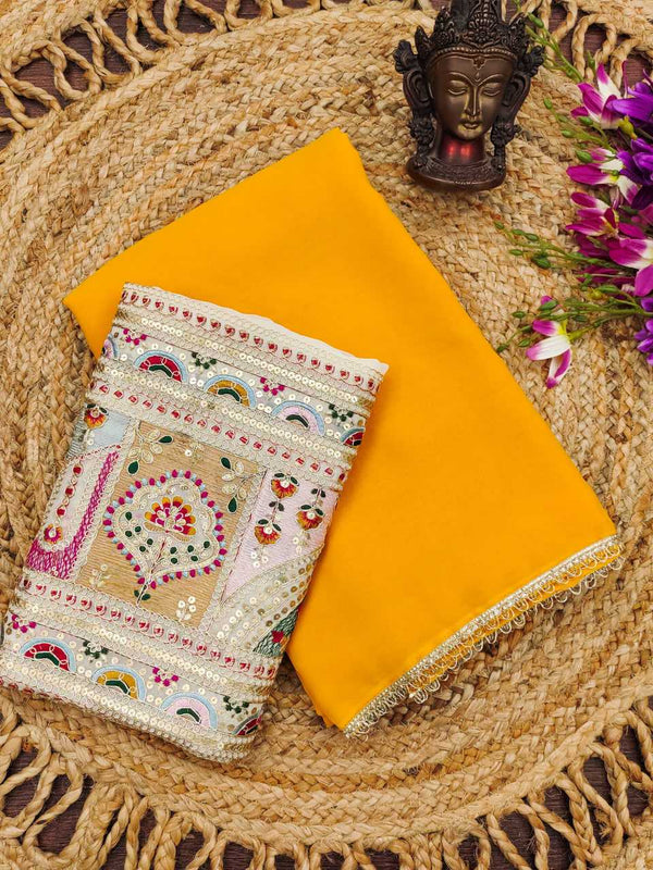 Georgette RIN118 222 Sarees Wedding Collections Festive Collections Wholesale Designer Sarees Georgette Sarees Embroidered Sarees