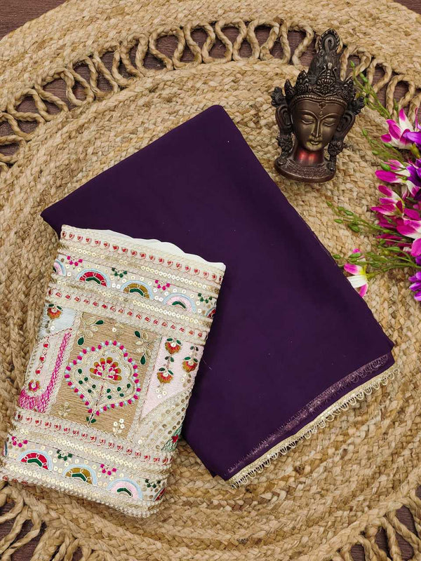 Georgette RIN118 222 Sarees Wedding Collections Festive Collections Wholesale Designer Sarees Georgette Sarees Embroidered Sarees