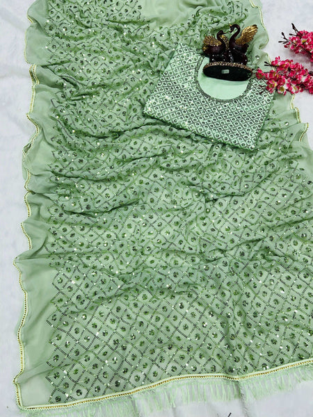 Georgette RIN151 5210 Bollywood Collections Wholesale Madhuri Dixit Sarees