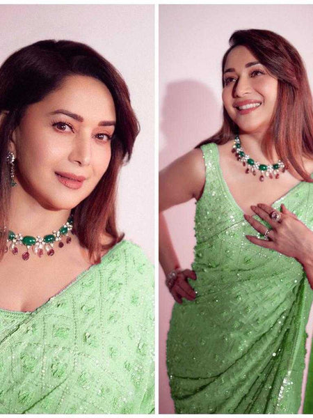 Georgette RIN151 5210 Bollywood Collections Wholesale Madhuri Dixit Sarees