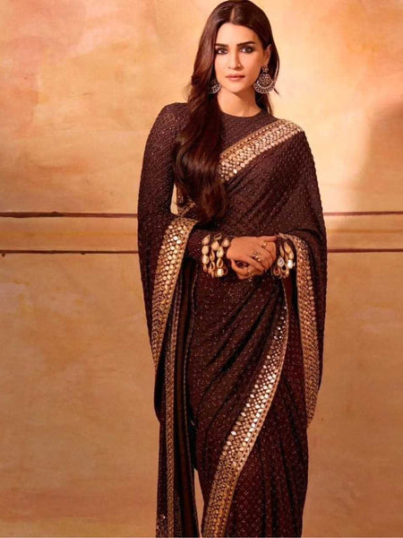 Georgette RIN151 5268 Bollywood Collections Wholesale Kriti Sanon Sarees