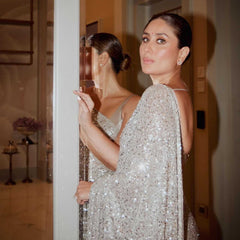 GEORGETTE RIN151 5394 SAREES WHOLESALE DESIGNER PARTY WEAR SEQUENCE SAREES