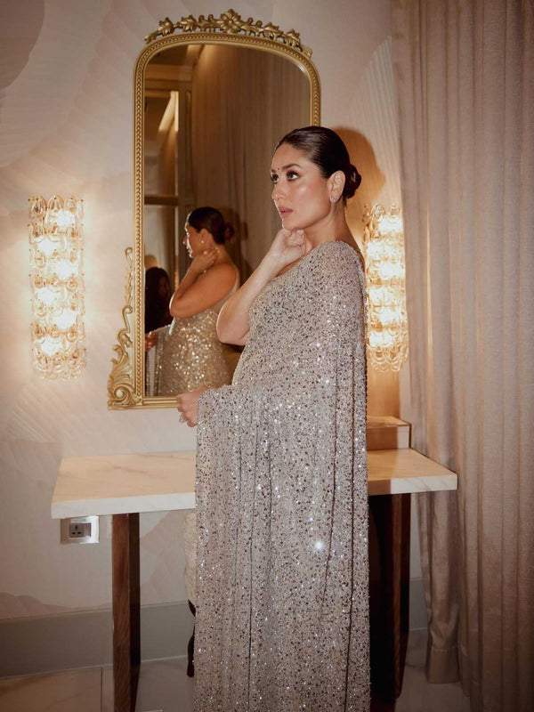 GEORGETTE RIN151 5394 SAREES WHOLESALE DESIGNER PARTY WEAR SEQUENCE SAREES