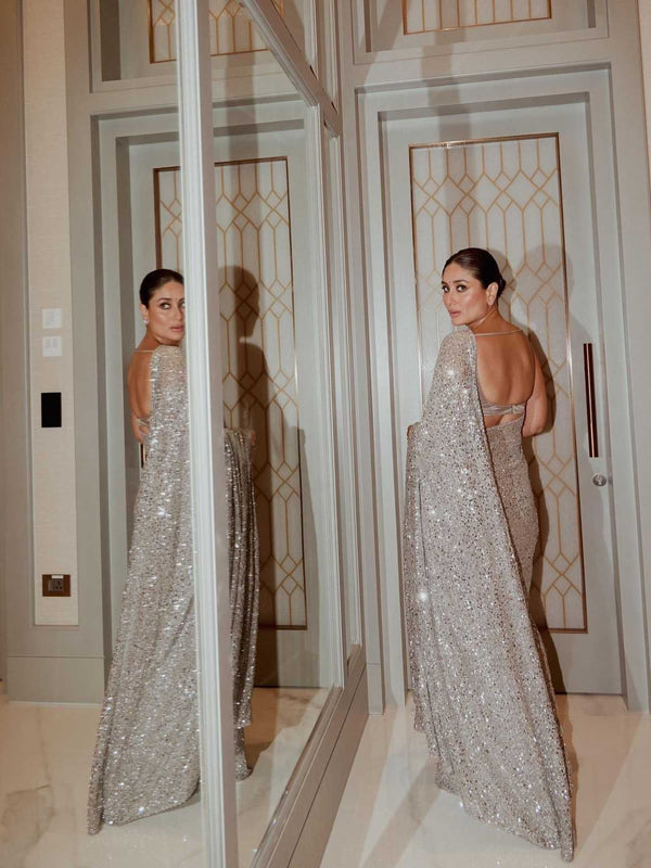 GEORGETTE RIN151 5394 SAREES WHOLESALE DESIGNER PARTY WEAR SEQUENCE SAREES