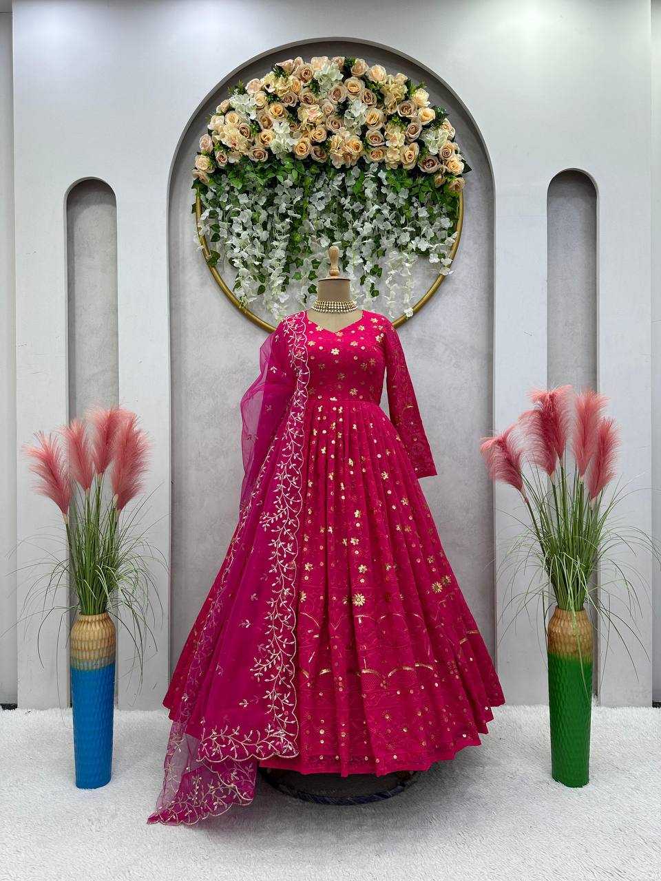 GEORGETTE RIN169 5681 GOWN WHOLESALE LONG,GEORGETTE,WEDDING GOWN