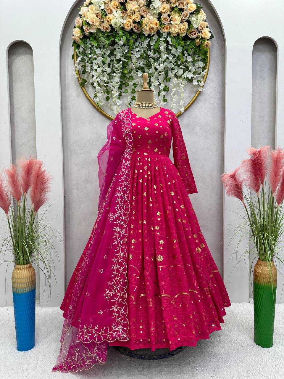 GEORGETTE RIN169 5681 GOWN WHOLESALE LONG,GEORGETTE,WEDDING GOWN
