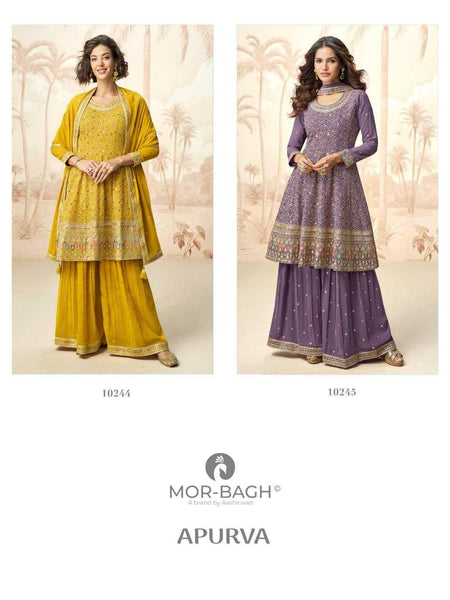 Georgette RIN184 AASHIRWAD-MOR BAGH Suits & Dresses Wedding Collections Festive Collections Wholesale Sharara Salwar Suits Georgette Suit Wedding Suits