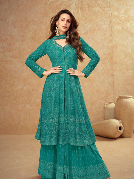 Georgette RIN184 FARINA Suits & Dresses Wedding Collections Festive Collections Wholesale Sharara Salwar Suits Georgette Suit Designer Suits