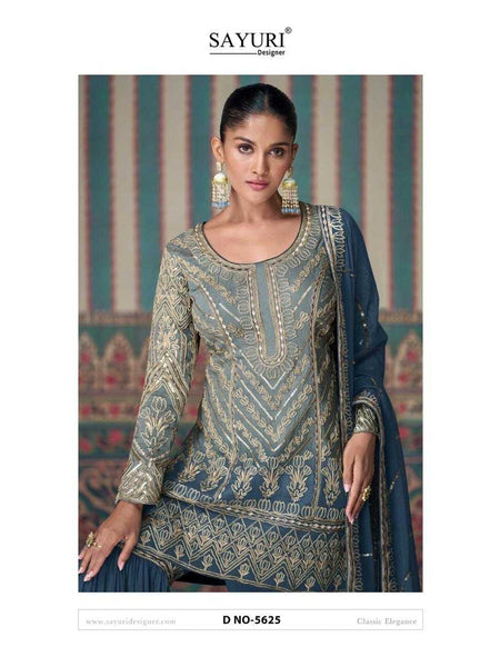 Georgette RIN184 NIKHAAR Suits & Dresses Wedding Collections Festive Collections Wholesale Sharara Salwar Suits Embroidery Suits Designer Suits