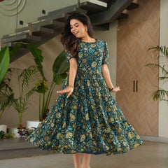 Georgette RIN197 4521 Gowns Wholesale Printed Gowns Party Gowns Designer Gowns