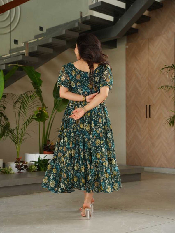 Georgette RIN197 4521 Gowns Wholesale Printed Gowns Party Gowns Designer Gowns