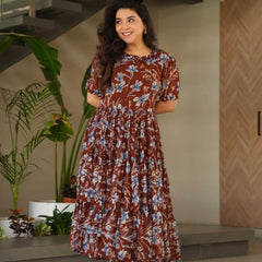 Georgette RIN197 4521 Gowns Wholesale Printed Gowns Party Gowns Designer Gowns