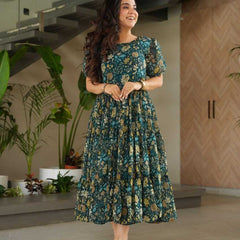 Georgette RIN197 4521 Gowns Wholesale Printed Gowns Party Gowns Designer Gowns