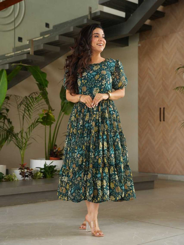 Georgette RIN197 4521 Gowns Wholesale Printed Gowns Party Gowns Designer Gowns