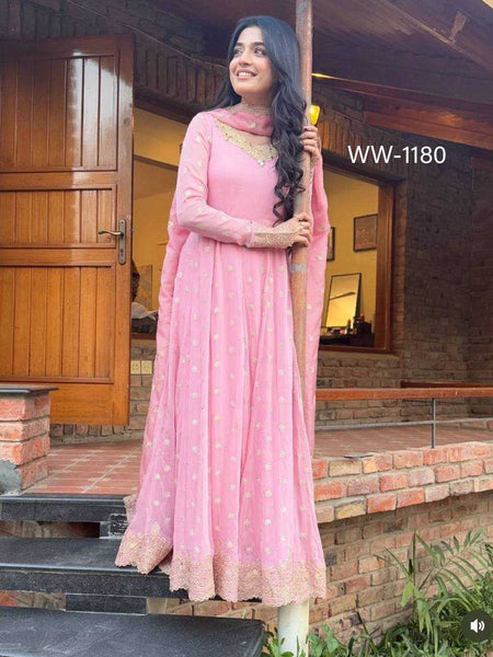 Georgette RIN197 4576 Suits & Dresses Wholesale Embroidery Suits Party wear suits Wedding Suits