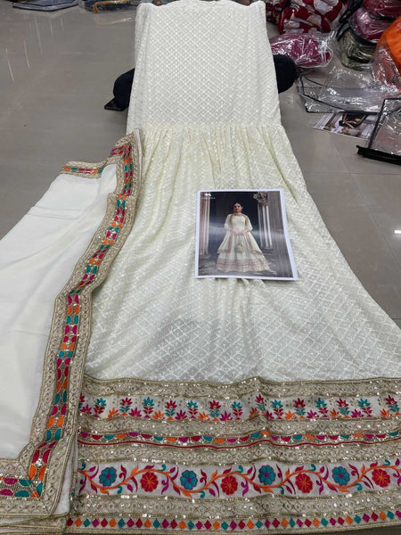 Georgette RIN197 CHAMAR Gowns Wholesale Printed Gowns Embroidery Gowns Anarkali Gown