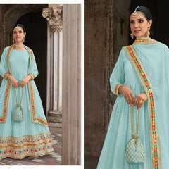 Georgette RIN197 CHAMAR Gowns Wholesale Printed Gowns Embroidery Gowns Anarkali Gown