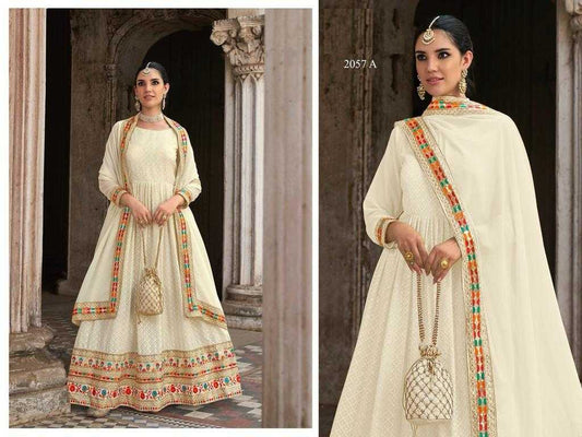 Georgette RIN197 CHAMAR Gowns Wholesale Printed Gowns Embroidery Gowns Anarkali Gown