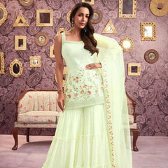 Georgette RIN197 MALAIKA ARORA-001 Suits & Dresses Wedding Collections Bollywood Collections Wholesale Georgette Suit Malaika Arora Sarees Designer Suits