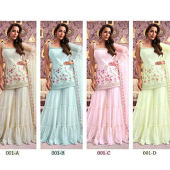 Georgette RIN197 MALAIKA ARORA-001 Suits & Dresses Wedding Collections Bollywood Collections Wholesale Georgette Suit Malaika Arora Sarees Designer Suits