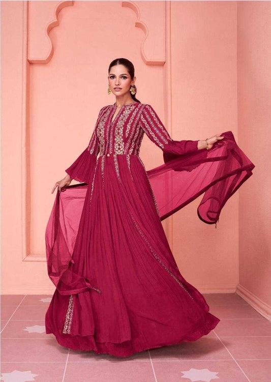 Georgette RIN197 SAYURI DESIGNER NAYAAB Gowns Wholesale Embroidery Gowns Anarkali Gown Long Gowns