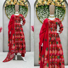 Georgette RIN206 530 Gowns Wholesale Printed Gowns Fancy Gowns Anarkali Gown