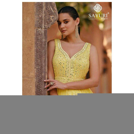 Georgette RIN219 KAVYA-5425 Gowns Wedding Collections Festive Collections Wholesale Embroidery Gowns Party Gowns Georgette Gown