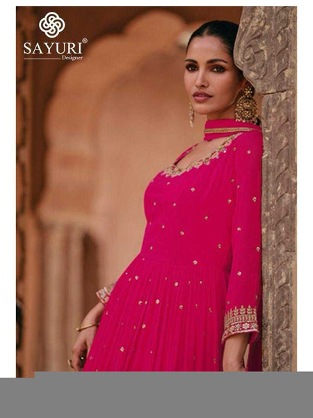 Georgette RIN219 KAVYA-5425 Gowns Wedding Collections Festive Collections Wholesale Embroidery Gowns Party Gowns Georgette Gown