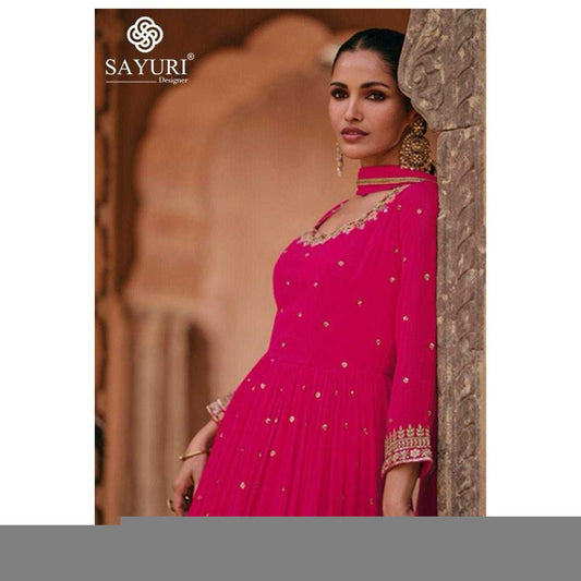 Georgette RIN219 KAVYA-5425 Gowns Wedding Collections Festive Collections Wholesale Embroidery Gowns Party Gowns Georgette Gown