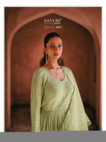 Georgette RIN219 KAVYA-5425 Gowns Wedding Collections Festive Collections Wholesale Embroidery Gowns Party Gowns Georgette Gown